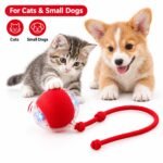 Interactive Pet Ball Toy for Cats & Small Dogs – Smart Self-Rolling Electric Ball with Adjustable Speed, Obstacle Avoidance & Elastic Rope