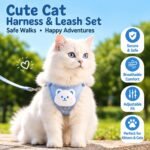 Cute Cat Harness & Leash Set – Adjustable Breathable Walking Vest with Secure Anti-Escape Design for Kittens & Cats - Image 4