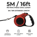 5M Retractable Dog Leash – Automatic Extendable Pet Lead with Durable Traction Rope for Small & Large Dogs, Walking, Running & Hiking - Image 3