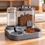 2-in-1 Automatic Pet Feeder & Water Dispenser for Cats & Dogs – Large Capacity Gravity Food Feeder with Continuous Water Bowl