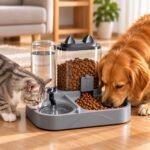 2-in-1 Automatic Pet Feeder & Water Dispenser for Cats & Dogs – Large Capacity Gravity Food Feeder with Continuous Water Bowl - Image 5