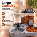 2-in-1 Automatic Pet Feeder & Water Dispenser for Cats & Dogs – Large Capacity Gravity Food Feeder with Continuous Water Bowl - Image 2