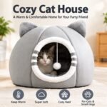 Cozy Cat Cave Bed – Soft & Warm Pet House for Cats & Small Dogs, Comfortable Sleeping Nest with Covered Tent Design - Image 4