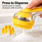 Long Handle Pet Bath Brush with Shampoo Dispenser – Soft Silicone Dog & Cat Grooming Comb, Massage Scrubber for Bathing, Cleaning & Loose Hair Removal - Image 6