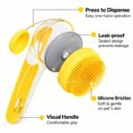 Long Handle Pet Bath Brush with Shampoo Dispenser – Soft Silicone Dog & Cat Grooming Comb, Massage Scrubber for Bathing, Cleaning & Loose Hair Removal - Image 5
