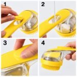 Long Handle Pet Bath Brush with Shampoo Dispenser – Soft Silicone Dog & Cat Grooming Comb, Massage Scrubber for Bathing, Cleaning & Loose Hair Removal - Image 3
