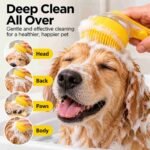 Long Handle Pet Bath Brush with Shampoo Dispenser – Soft Silicone Dog & Cat Grooming Comb, Massage Scrubber for Bathing, Cleaning & Loose Hair Removal - Image 2