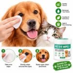 Pet Eye Wipes for Dogs & Cats – 130 Count Tear Stain Remover & Eye Cleaning Wipes, Gentle No-Irritation Wet Wipes for Eye Discharge, Dirt & Daily Pet Grooming - Image 2