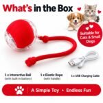 Interactive Pet Ball Toy for Cats & Small Dogs – Smart Self-Rolling Electric Ball with Adjustable Speed, Obstacle Avoidance & Elastic Rope - Image 8